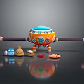 Modern robot baker robot chef bread robot food robot 3d model