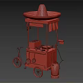 Mexican Street Food Cart With Sombrero Top Bicycle Wheels And Cooking Equipment