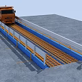 Industrial Vehicle Ramp Equipment With Yellow Blue Grating And Traffic Light For Truck Operation