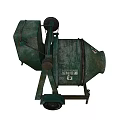 Industrial Green Concrete Mixer With Rotating Drum Steel Frame And Movable Wheels For Construction Sites