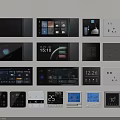 Modern Smart Switch Panels With Digital Displays Time Temperature And Various Designs 3d model