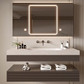 Modern Bathroom Cabinet Bathroom Counter Basin Bathroom Decoration Mirror Cabinet Sink 3d model