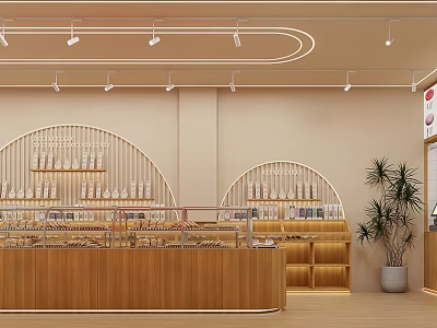 Cake Shop Baking Shop Cake Shop Door Head Design Framing Room Display Cabinet 3d model