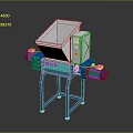 GSE 260 Industrial Shredder With Tilted Hopper Blue And Gray Body And Stable Stand