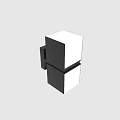 Modern Wall Light with Black Frame White Panels Double Cube Wall Mounted Design