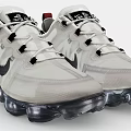 Nike VaporMax White Mesh Shoes With Black Logo And Transparent Air Cushion Sole