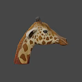 Detailed Giraffe Head 3D Model With Spotted Pattern Horns And Ears