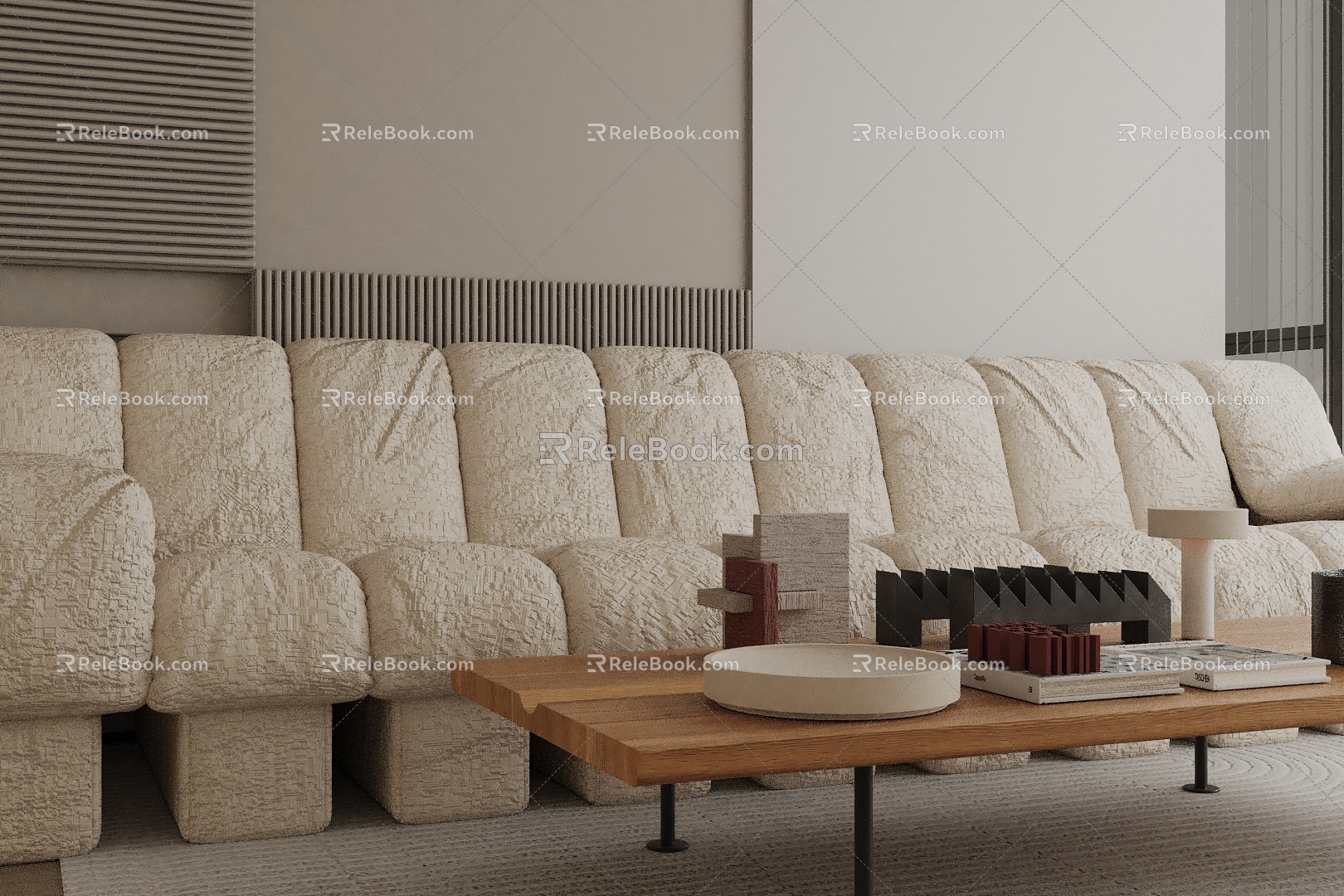 Three-seat sofa 3d model