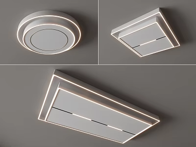 Variety Of Ceiling Lights With Different Shapes 3d model