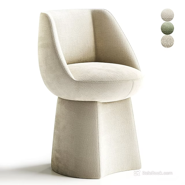 Modern Beige Velvet Upholstered Single Chair With Stylish Base And Color Options 3d model 