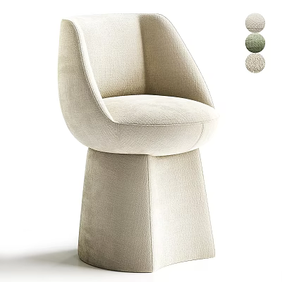 Modern Beige Velvet Upholstered Single Chair With Stylish Base And Color Options 3d model