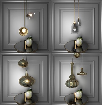 Modern chandelier metal glass chandelier combination 3d model