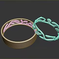 Brass Hardware Tool Rings With Intricate Patterns And Polished Surface