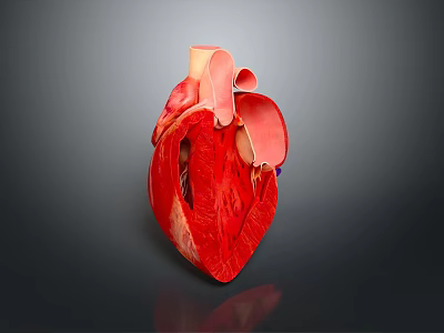 Detailed Human Thoracic Organ Heart Anatomical 3D Model Showing Internal Structure 3d model