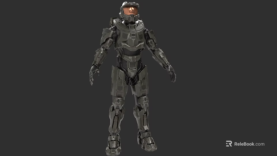 Game Movie Character In Futuristic Metallic Armor With Sci Fi Warrior Design 3d model 