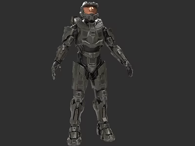 Game Movie Character In Futuristic Metallic Armor With Sci Fi Warrior Design 3d model