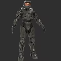 Game Movie Character In Futuristic Metallic Armor With Sci Fi Warrior Design