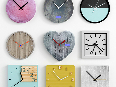 Modern clock wall decoration combination model