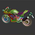Green Sporty Motorcycle Featuring Black Seat Sleek Design And Shiny Wheels