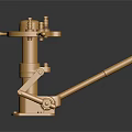 Golden Precision Mechanical Device With Vertical Column Horizontal Handle And Base