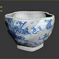 Exquisite Blue and White Carved Bowl With Intricate Sculpted Patterns and Ceramic Design