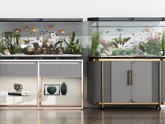 modern fish tank aquarium 3d model