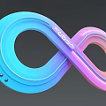 Colorful Infinity Symbol Art Installation With Blue Pink Gradient Design
