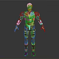 Male Character In Silver Metallic Armor With Futuristic Mechanical Full Body Design