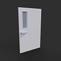 White Swing Door With Glass Panel Door Handle And Lock For Interior Design