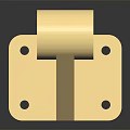 Golden Metal Mechanical Bracket With Base And Holes Structural Part Design