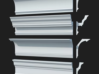 White Decorative Architectural Moldings For Interior Design Projects 3d model
