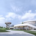 Modern Sales Office Building With Unique Spiral Design And Green Surroundings