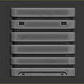 Stacked Industrial Metal Storage Boxes With Shiny Surface And Brand Logo