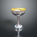Elegant Silver Goblet With Golden Inner Surface And Tall Stem Design
