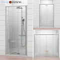 Shower Sauna Enclosure With Glass Doors Tile Walls Shower Head And Handheld Sprayer