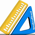 Yellow Ruler And Blue Triangle Ruler As Essential Measuring Stationery Tools