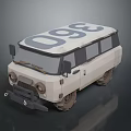 minibus minivan driverless bus school bus van box car 3d model