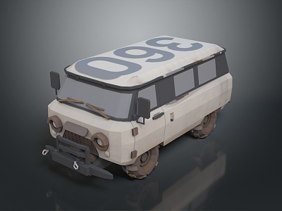 minibus minivan driverless bus school bus van box car 3d model