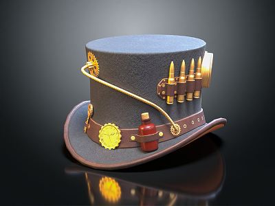 Modern Hat Jazz Hat Steampunk Hat model