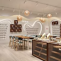 Modern Chris Store Interior Design With Elegant Display Shelves Counters And Lighting 3d model