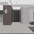 Modern Living And Dining Room With Gray Sofa Abstract Artwork Dining Table And Pendant Light