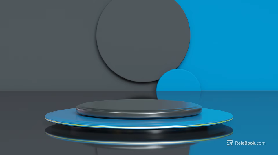 Modern Blue Gray Circular Platform For Product Display With Sleek Surface 3d model