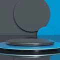 Modern Blue Gray Circular Platform For Product Display With Sleek Surface 3d model