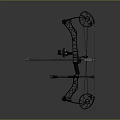 Modern Compound Bow Weapon With Black Frame Pulley System And Sights 3d model