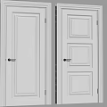 White Interior Hinged Doors With Flat Panel And Three Panel Design For Home Use 3d model