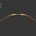 Red And Yellow Curved Interior Decorative Structure With Shiny Surface And Reflective Base