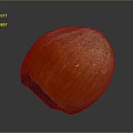 Fresh Ripe Hazelnut With Orange Textured Surface On Dark Background