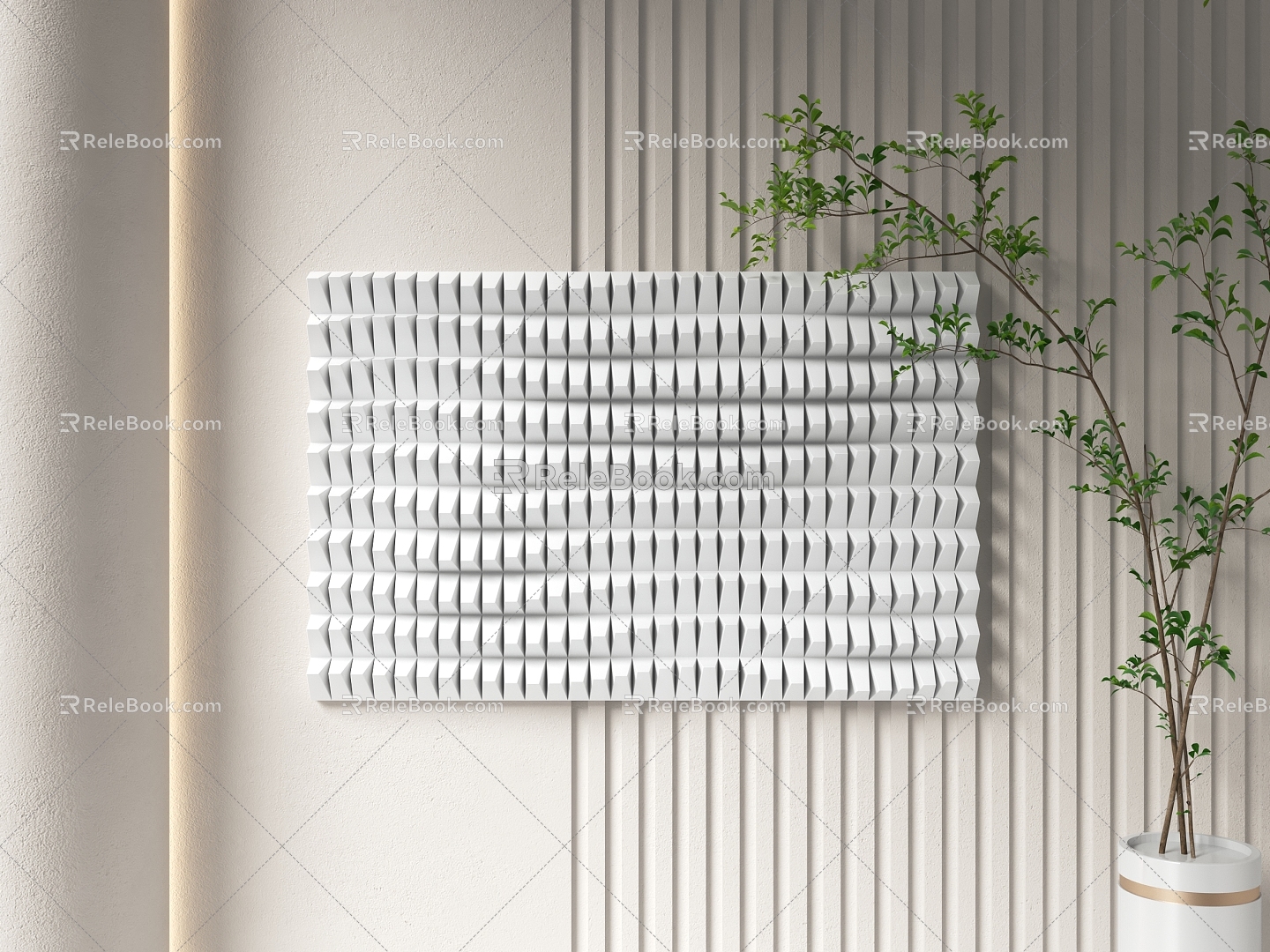 Modern wall decoration cream random water ripple pendant simple creative art decorative pendant micro cement texture paint wall 3d model