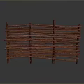 Handmade Rustic Wicker Fence With Natural Wooden Sticks And Woven Design