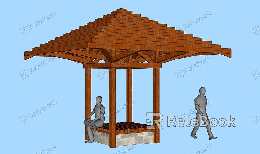 Leisure wooden pavilion model